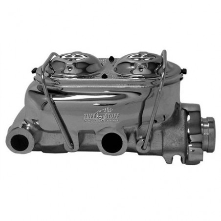 Dual Reservoir Master Cylinder, 1 Inch Bore, Deep Hole, Black Chrome