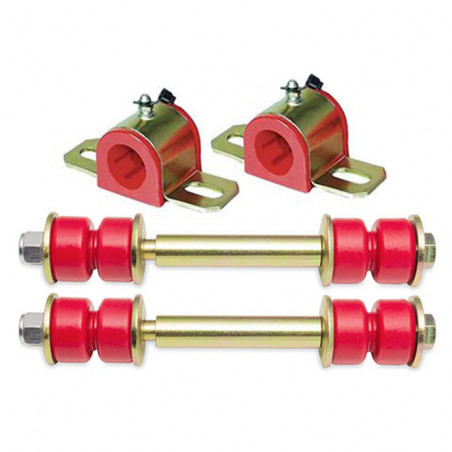 Front Sway Bar Kit - 1-1/4 Inch Bar - Energy Suspension Bushings End Links Red