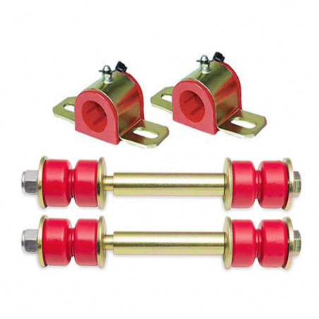 Front Sway Bar Kit - 1-1/8 Inch Bar - Energy Suspension Bushings End Links Red