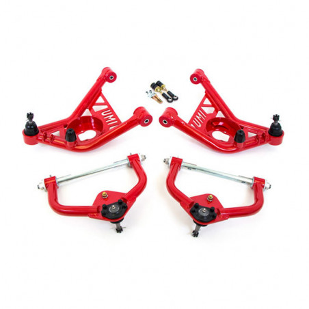 UMI Front Tubular Upper And Lower Control Arm Kit, Red