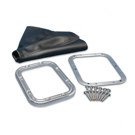 Eddie Motorsports Ball Milled Billet Shifter Bezel Kit - Bezel, Boot, Mount - Polished