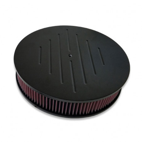 Eddie Motorsports Round 14 Inch Air Cleaner Assembly w/ Ball Milled Top - Clear Coat