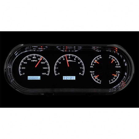 Dakota Digital VHX Instrument System, Silver Alloy Faces, White Numbers