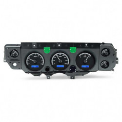Dakota Digital VHX Instrument System, Black Alloy Faces, Blue Numbers