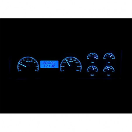 Non-SS Dakota Digital VHX Instrument System, Black Alloy Faces, Blue Numbers