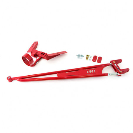 UMI Tunnel Mounted Torque Arm w/ Driveshaft Loop, TH400 Short Tail - Red