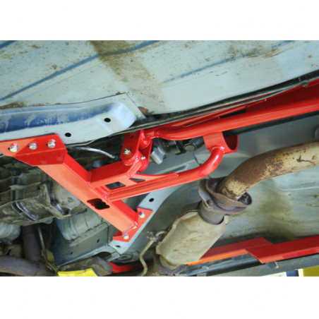 UMI Tunnel Mounted Torque Arm w/ Driveshaft Loop, TH400 Short Tail - Red