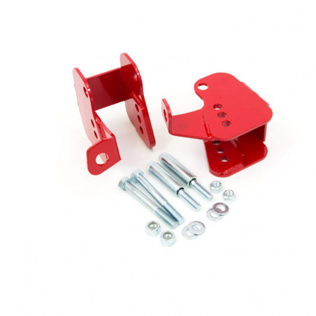 UMI Lower Control Arm Relocation Brackets, Bolt In - Red