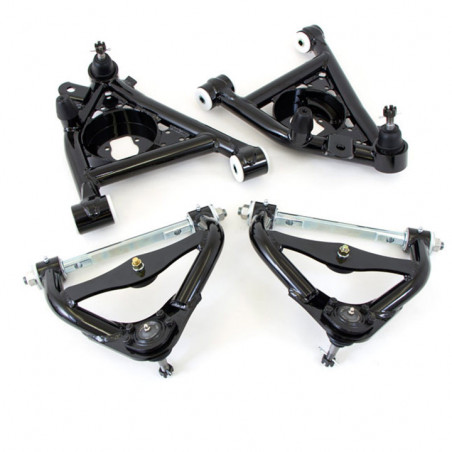 G-Body UMI Front A-Arm Kit, Delrin Bushings, 1/2 Inch Taller Upper Ball Joints - Black