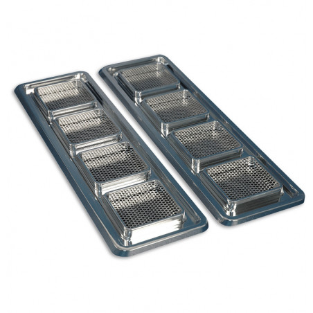 Eddie Motorsports SS Billet Aluminum Hood Vents, Polished