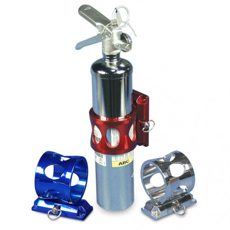 Eddie Motorsports Extinguisher Bracket for 2.5lb Extinguisher, Blue