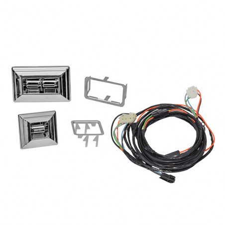 Front Power Window Retrofit Kit, Chrome Door Mounted Switches