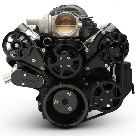 EMS LS Series Raven Elite S-Drive Plus 8Rib Serpentine System, No AC, Plastic PS Res, Matte Black Fi