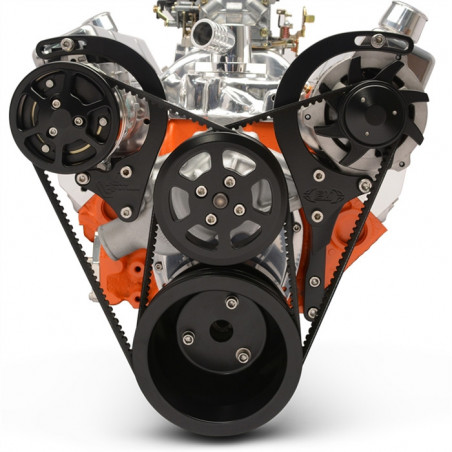 EMS Chevy Small Block Raven V-Drive Kit, No PS, Gloss Black Finish