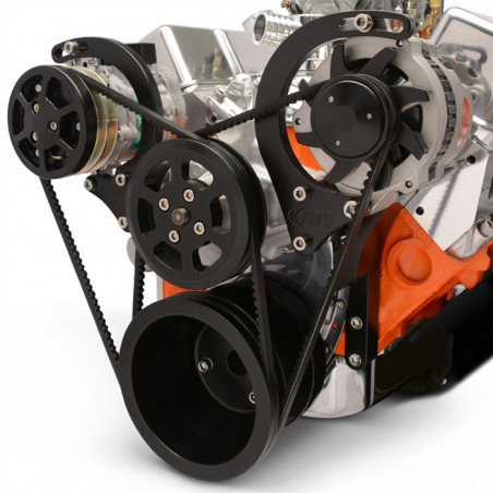 EMS Chevy Small Block Raven V-Drive Kit, No PS, Gloss Black Finish