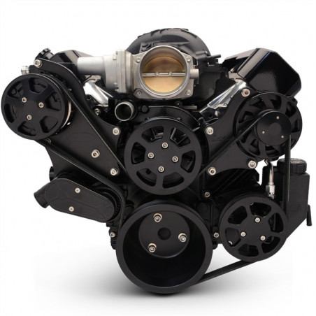 EMS LS Series Raven S-Drive Plus 8Rib Serpentine System, Plastic PS Res, Matte Black Finish