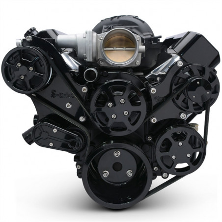 EMS LS with VVT Raven S-Drive Plus 8Rib Serpentine System, Remote Res, Gloss Black Anodized