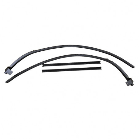 2dr Sedan Quarter Window Glass Run Channel Kit with Chrome Bead