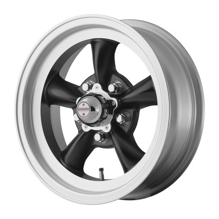 American Racing Torq Thrust D 1-Piece Wheel, 15x8 Satin Black with Machined Silver Lip