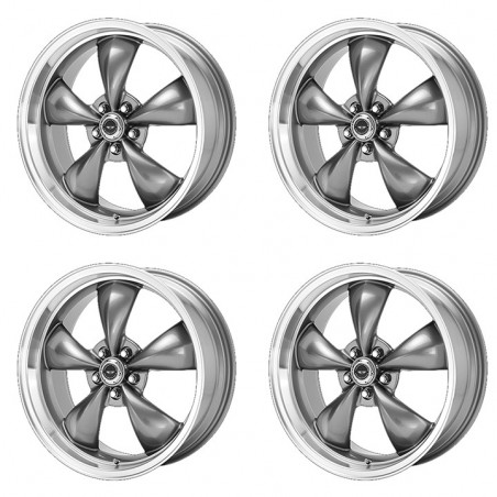 American Racing Torq Thrust M Wheel Kit, 17x7 Grey with Machined Lip