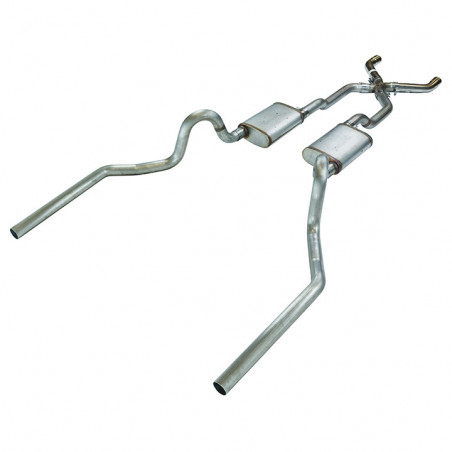 2.5 EXHAUST SYSTEM 1964-72 CHEVELLE STRAIGHT PIPES, NO MUFFLERS, HIGH TUCK