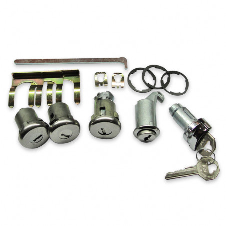 Lock Set Ignition Doors Glove Box and Trunk Octagon Keys