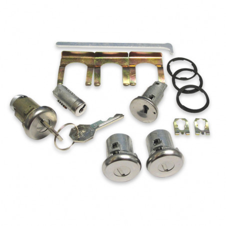 Lock Set Ignition Doors Glove and Trunk Octagon Knock Out Keys