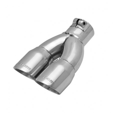 Flowmaster Clamp-On Exhaust Tip, 3 In. Dual Angle Cut Polished SS, Fit 2.5 In. Tube, LH