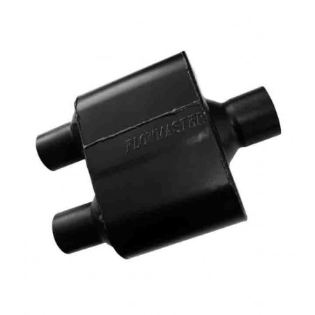 Flowmaster Super 10 Series Muffler 409S, 3 In. Center Inlet, 2.5 In. Dual Outlet, Aggressive