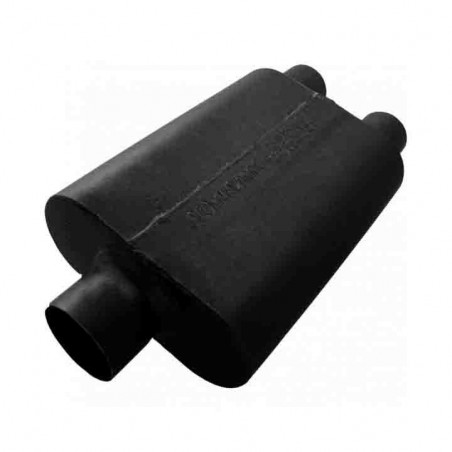 Flowmaster Super 44 Series Muffler 409S, 3 In. Center Inlet, 2.5 In. Dual Outlet, Aggressive