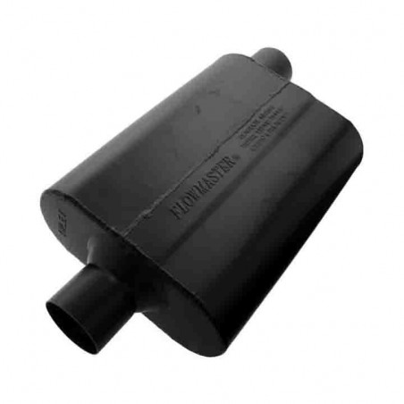 Flowmaster Super 44 Series Muffler, 2.5 In. Center Inlet, 2.5 In. Offset Outlet, Aggressive