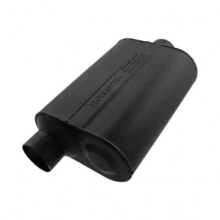 Flowmaster Super 40 Series Muffler, 2.5 In. Offset Inlet, 2.5 In. Center Outlet, Aggressive