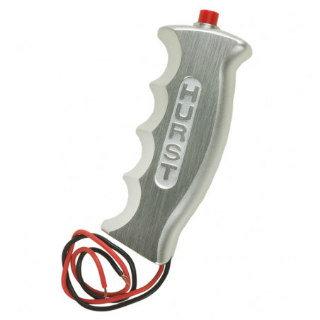 Hurst Pistol Grip Handle, Universal Thread, Silver Finish with 12v Switch