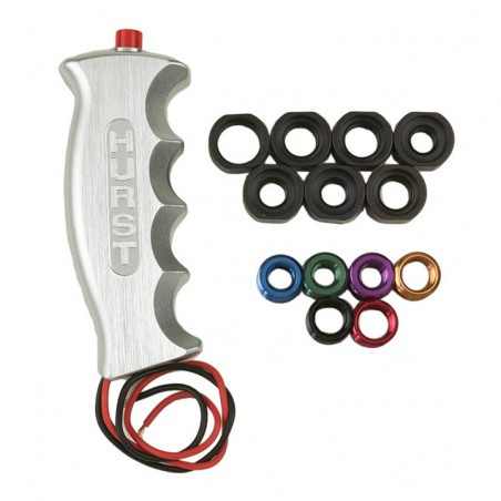 Hurst Pistol Grip Handle, Universal Thread, Silver Finish with 12v Switch