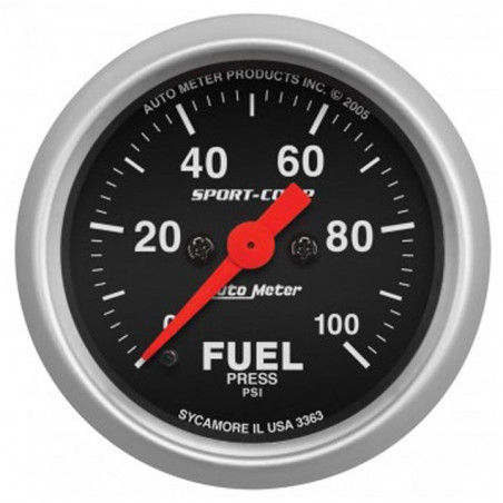 AutoMeter 2-1/16in. Fuel Pressure Gauge, 0-100 PSI, Stepper Motor, Sport-Comp