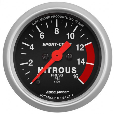 AutoMeter 2-1/16in. Nitrous Pressure Gauge, 0- PSI, Sport-Comp