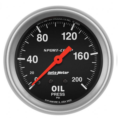 AutoMeter 2-5/8in. Oil Pressure Gauge, 0-200 PSI, Sport-Comp