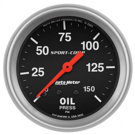AutoMeter 2-5/8in. Oil Pressure Gauge, 0-150 PSI, Sport-Comp