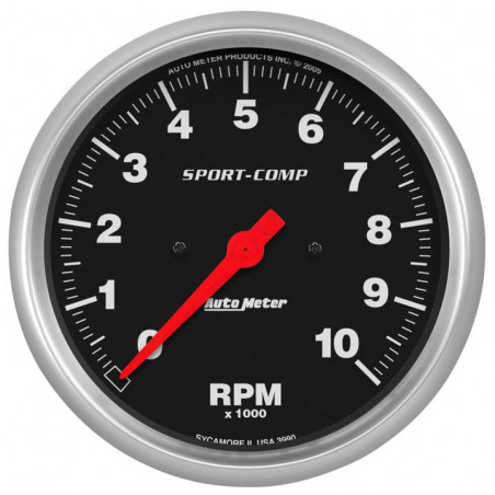 AutoMeter 5in. In-Dash Tachometer, 0-10,000 RPM, Sport-Comp