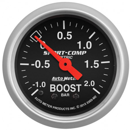 AutoMeter 2-1/16in. Boost-Vacuum Gauge, -1/+2 Bar, Mech Sport Comp