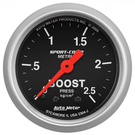 AutoMeter 2-1/16in. Boost Gauge, 2.5 Kg/Cm2, Mech Sport-Comp