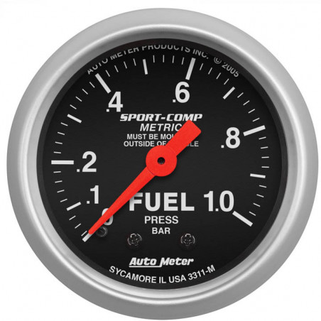 AutoMeter 2-1/16in. Fuel Pressure Gauge, 0-1.0 Bar, Sport-Comp