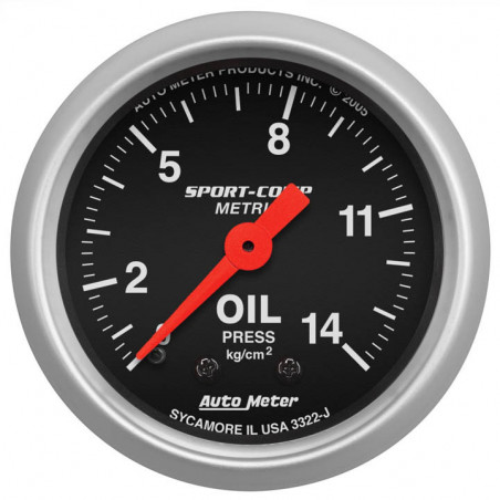 AutoMeter 2-1/16in. Oil Pressure Gauge, 0-14 Kg/Cm2, Sport-Comp