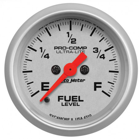 AutoMeter 2-1/16in. Fuel Level Gauge, Programmable 0-280 Ohm, Ultra-Lite