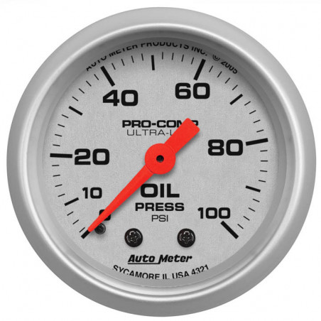 AutoMeter 2-1/16in. Oil Pressure Gauge, 0-100 PSI, Mechanical, Ultra-Lite
