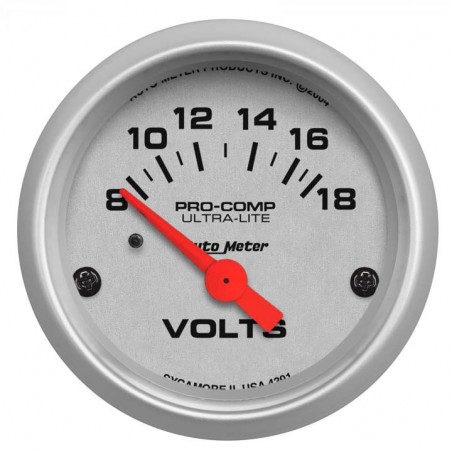 AutoMeter 2-1/16in. Voltmeter, 8-18V, Air-Core, Ultra-Lite