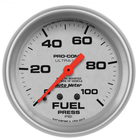 AutoMeter 2-5/8in. Fuel Pressure Gauge, 0-100 PSI, Mechanical, Ultra-Lite