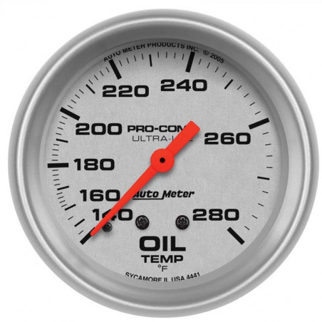 AutoMeter 2-5/8in. Oil Temperature Gauge, 140-280F, Ultra-Lite