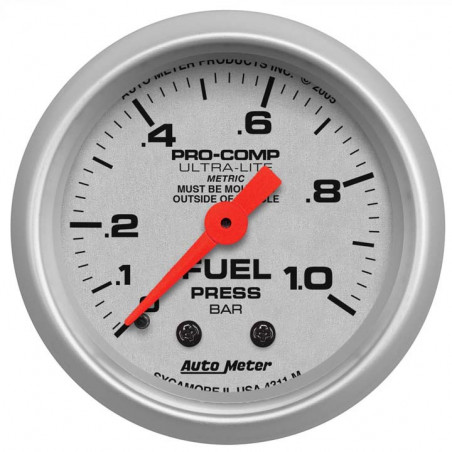 AutoMeter 2-1/16in. Fuel Pressure Gauge, 0-1.0 Bar, Ultra-Lite