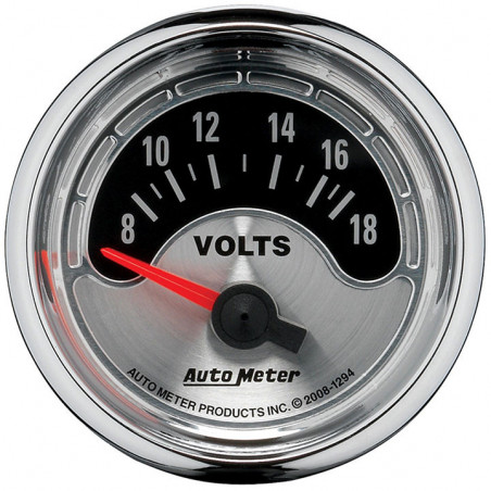 AutoMeter 2-1/16in. Voltmeter, 8-18V, Air-Core, American Muscle